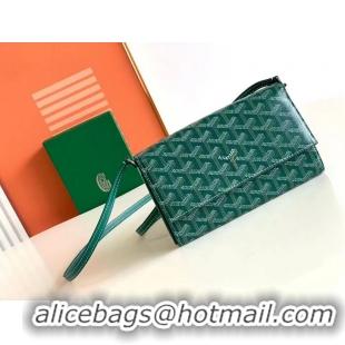 Top Grade Goyard Varenne Continental Wallet with Strap G20087 Green