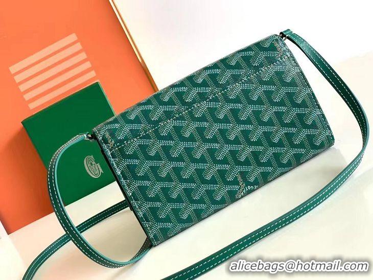 Top Grade Goyard Varenne Continental Wallet with Strap G20087 Green