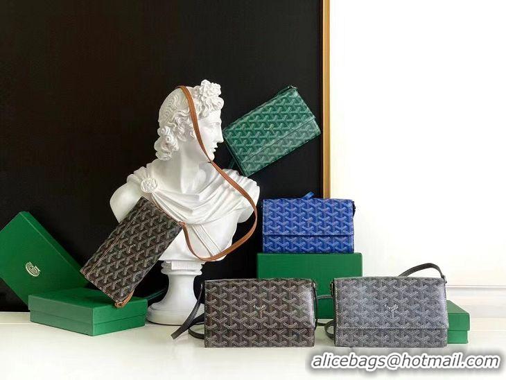 Top Grade Goyard Varenne Continental Wallet with Strap G20087 Green