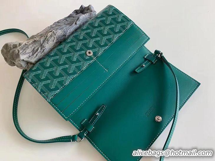 Top Grade Goyard Varenne Continental Wallet with Strap G20087 Green