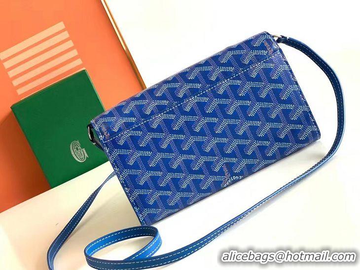 Grade Discount Goyard Varenne Continental Wallet with Strap G20087 Blue