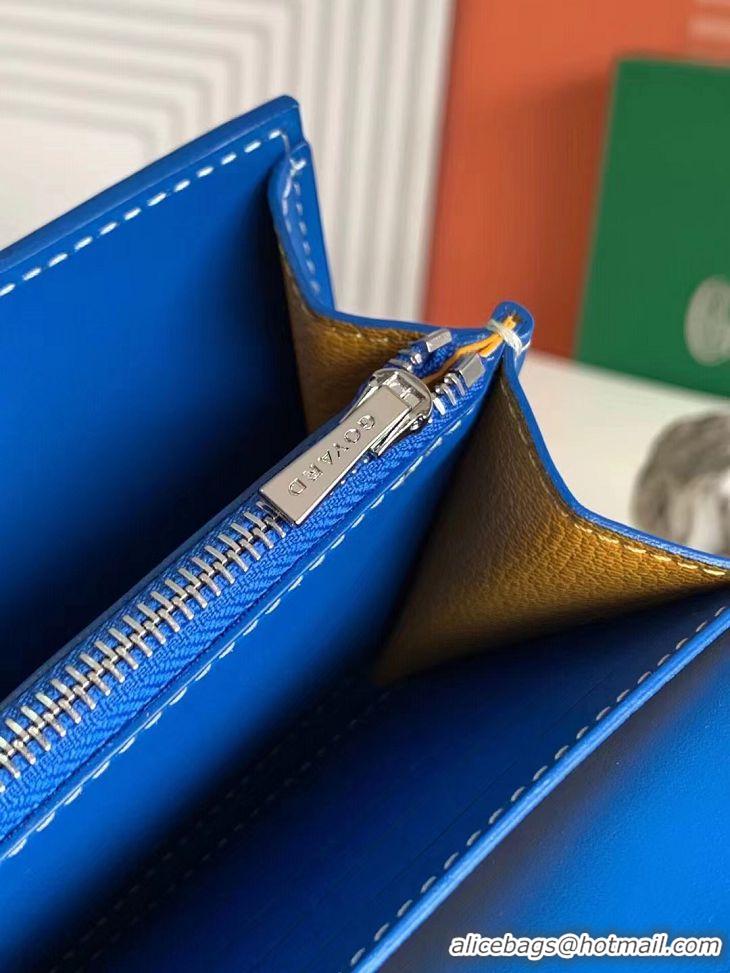 Grade Discount Goyard Varenne Continental Wallet with Strap G20087 Blue