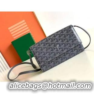 Modern Classic Goyard Varenne Continental Wallet with Strap G20087 Dark Grey