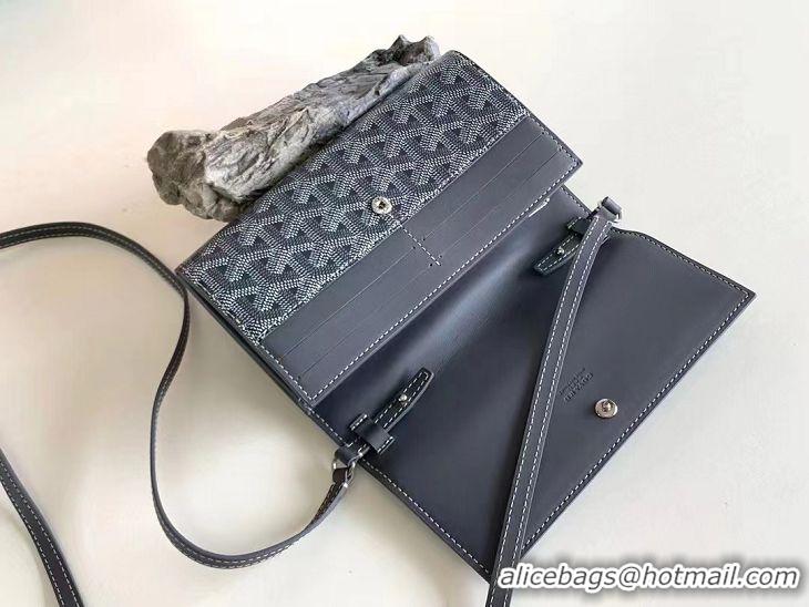 Modern Classic Goyard Varenne Continental Wallet with Strap G20087 Dark Grey