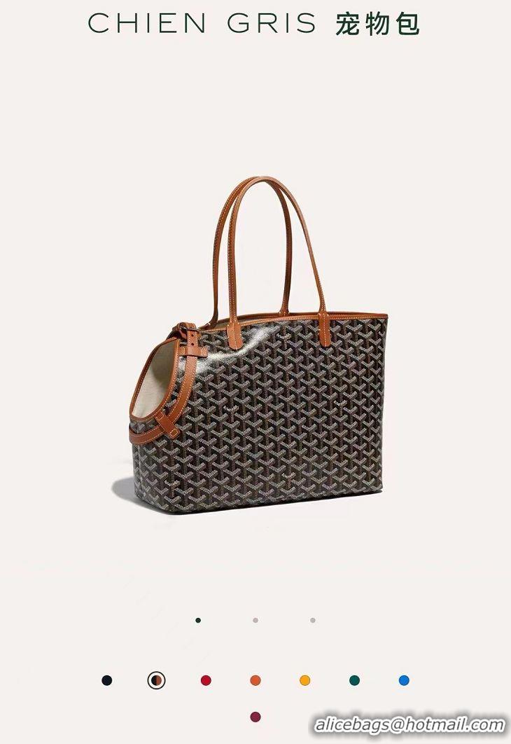 Famous Brand Goyard Chien Gris Pet Tote Bag G8957 Black And Tan