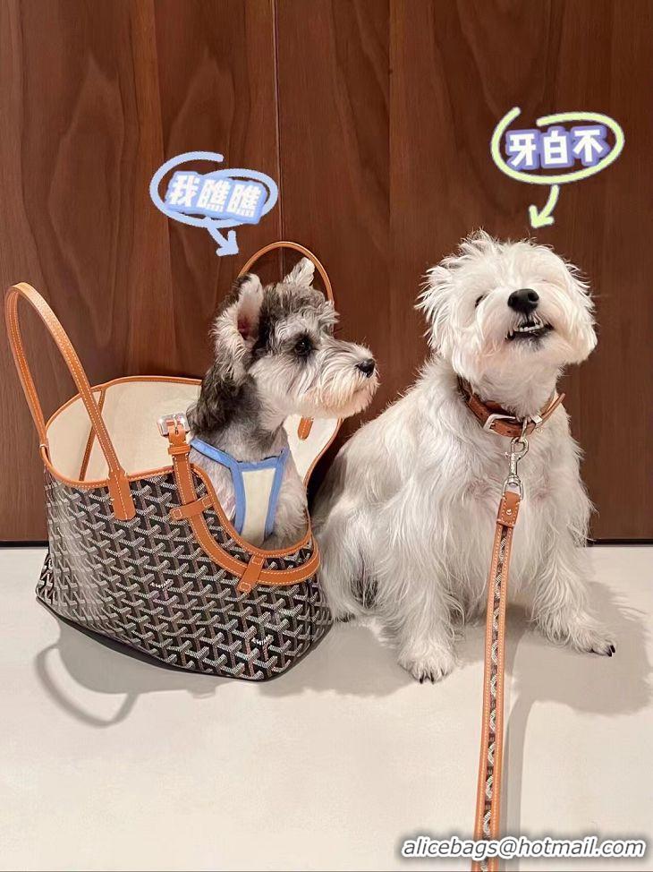 Famous Brand Goyard Chien Gris Pet Tote Bag G8957 Black And Tan