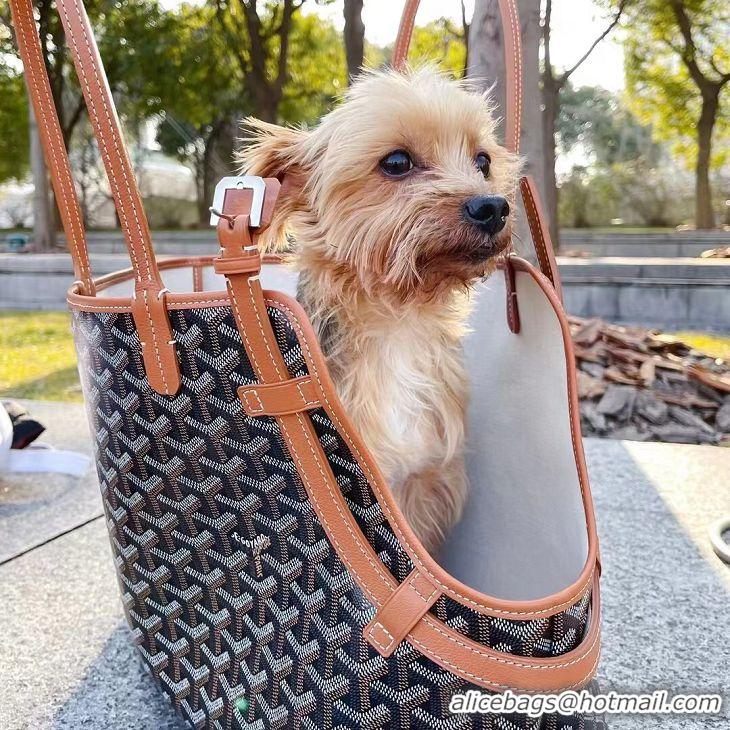 Famous Brand Goyard Chien Gris Pet Tote Bag G8957 Black And Tan