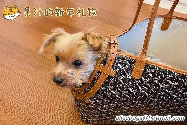 Famous Brand Goyard Chien Gris Pet Tote Bag G8957 Black And Tan