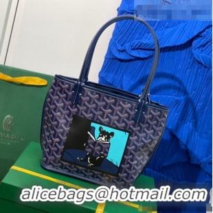 Inexpensive Goyard Anjou Mini Bag With Bulldog G2320 Navy Blue