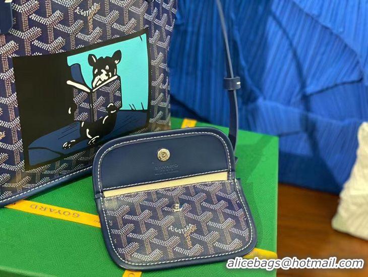 Inexpensive Goyard Anjou Mini Bag With Bulldog G2320 Navy Blue