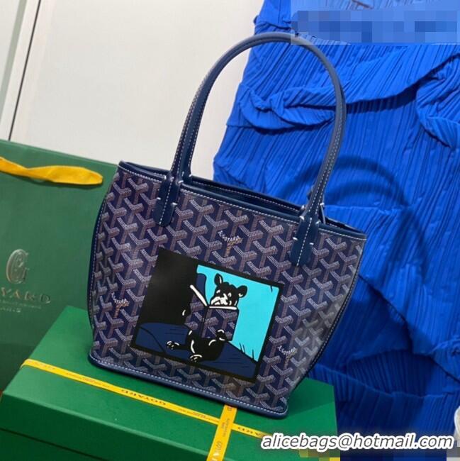 Inexpensive Goyard Anjou Mini Bag With Bulldog G2320 Navy Blue