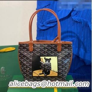 Good Taste Goyard Anjou Mini Bag With Bulldog G2320 Black And Tan