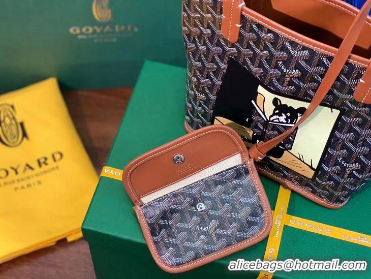 Good Taste Goyard Anjou Mini Bag With Bulldog G2320 Black And Tan