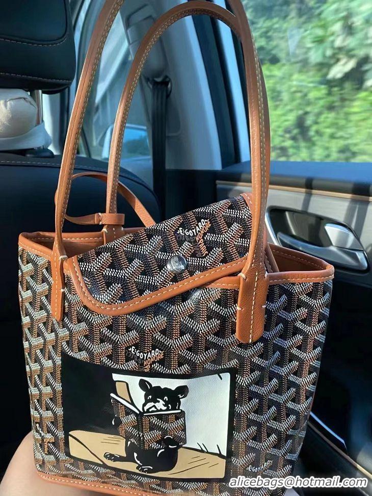 Good Taste Goyard Anjou Mini Bag With Bulldog G2320 Black And Tan