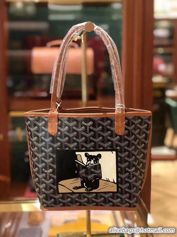 Good Taste Goyard Anjou Mini Bag With Bulldog G2320 Black And Tan