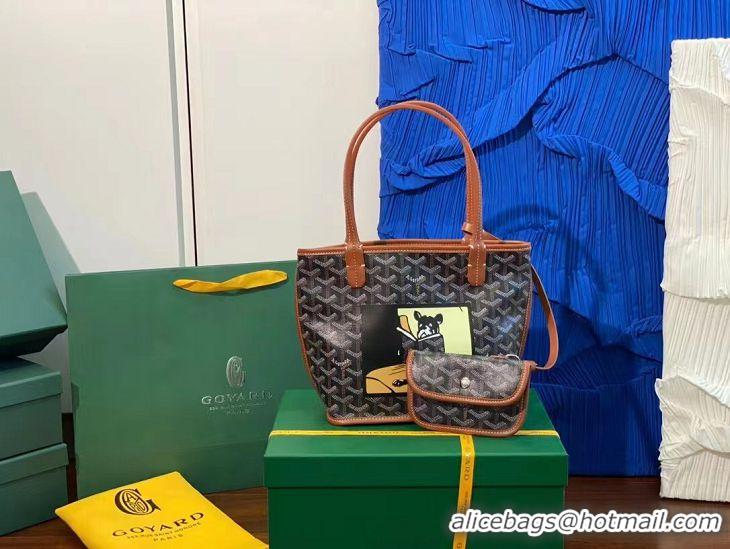 Good Taste Goyard Anjou Mini Bag With Bulldog G2320 Black And Tan