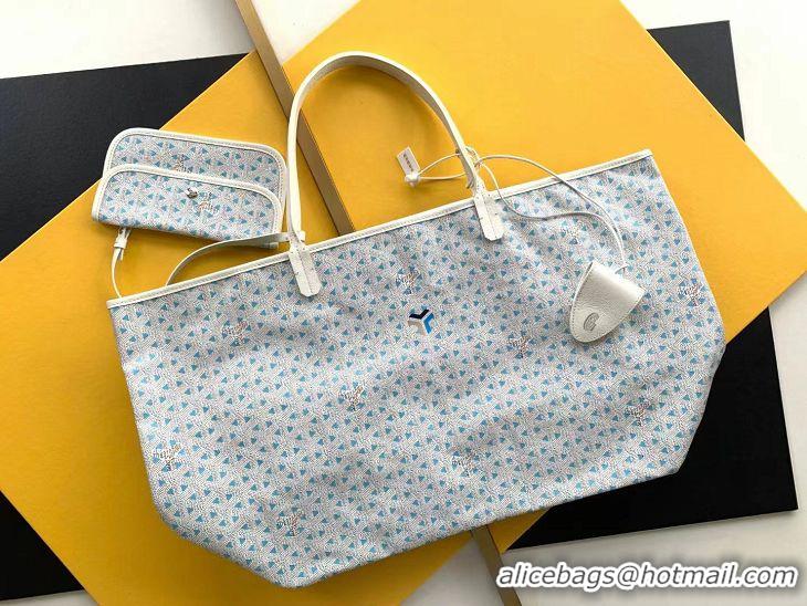 Promotional Goyard Original Saint Louis Claire Voie Tote Bag GM 8001 Turquoise Blue