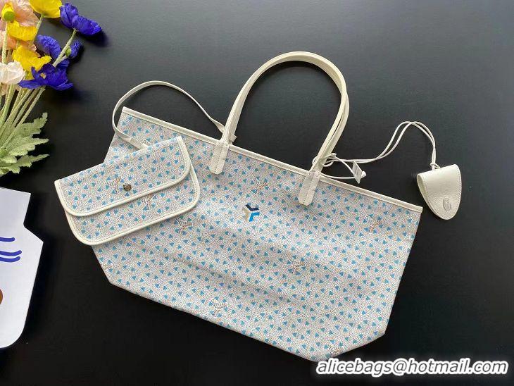 Inexpensive Goyard Original Saint Louis Claire Voie Tote Bag PM 8002 Turquoise Blue