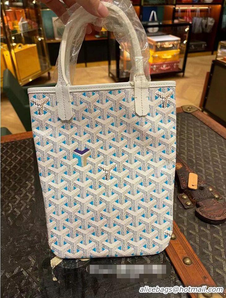 Luxury Goyard Original Claire Voie Tote Bag Mini 8003 Turquoise Blue