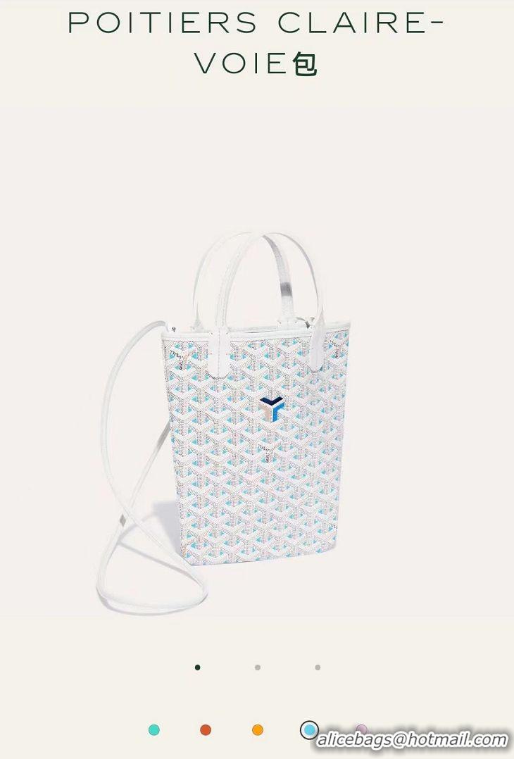 Luxury Goyard Original Claire Voie Tote Bag Mini 8003 Turquoise Blue