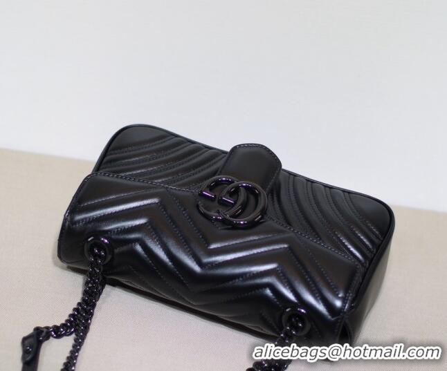 Grade Quality Gucci GG Marmont Small Shoulder Bag 443497 All Black 2022