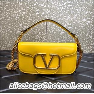 Top Grade VALENTINO GARAVANI MINI LOCO Calf leather Shoulder Bag 1W2B0K yellow