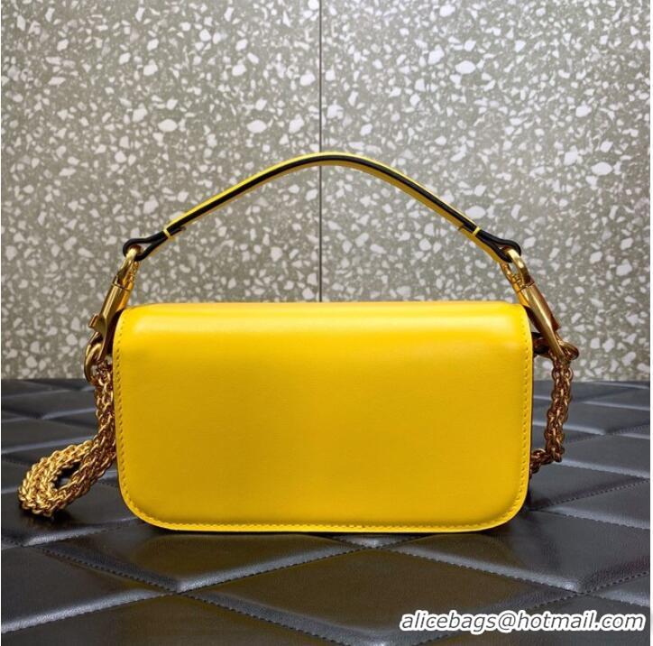 Top Grade VALENTINO GARAVANI MINI LOCO Calf leather Shoulder Bag 1W2B0K yellow