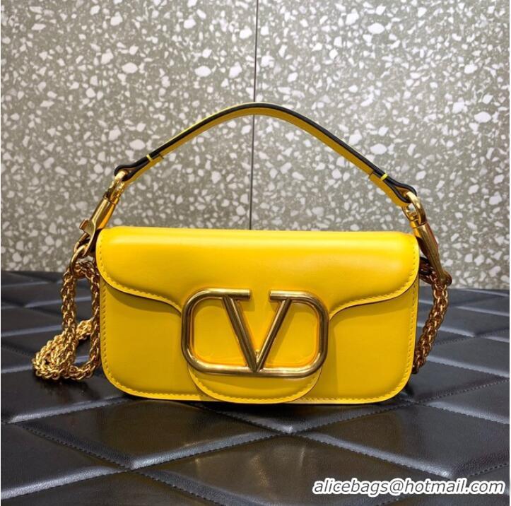 Top Grade VALENTINO GARAVANI MINI LOCO Calf leather Shoulder Bag 1W2B0K yellow