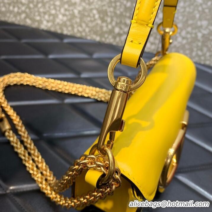 Top Grade VALENTINO GARAVANI MINI LOCO Calf leather Shoulder Bag 1W2B0K yellow