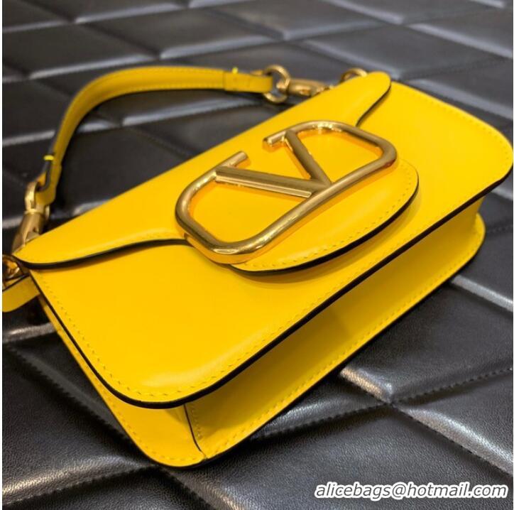 Top Grade VALENTINO GARAVANI MINI LOCO Calf leather Shoulder Bag 1W2B0K yellow