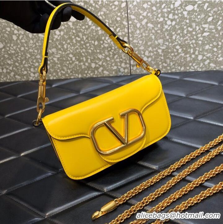 Top Grade VALENTINO GARAVANI MINI LOCO Calf leather Shoulder Bag 1W2B0K yellow