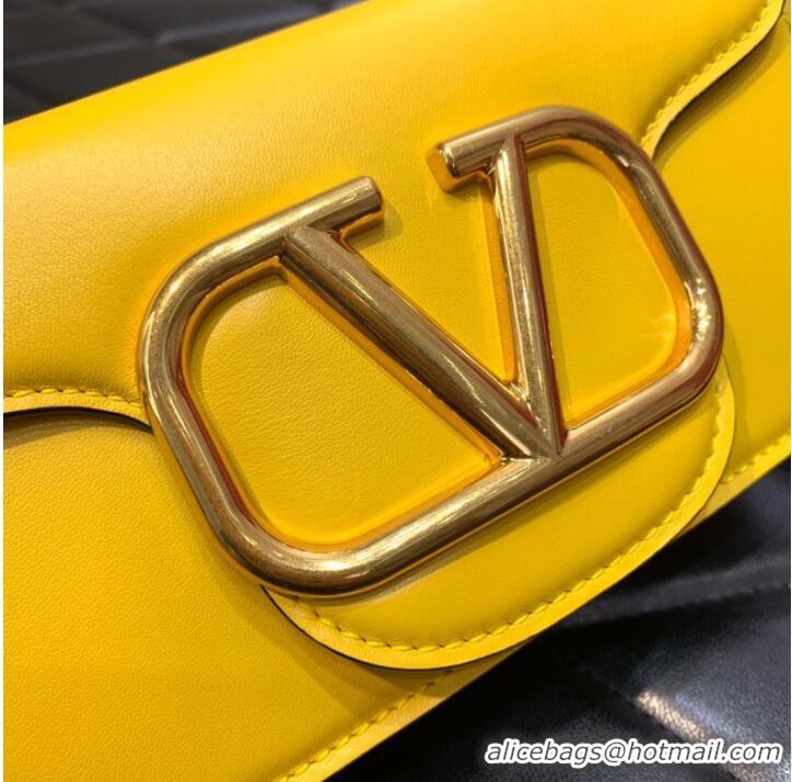 Top Grade VALENTINO GARAVANI MINI LOCO Calf leather Shoulder Bag 1W2B0K yellow