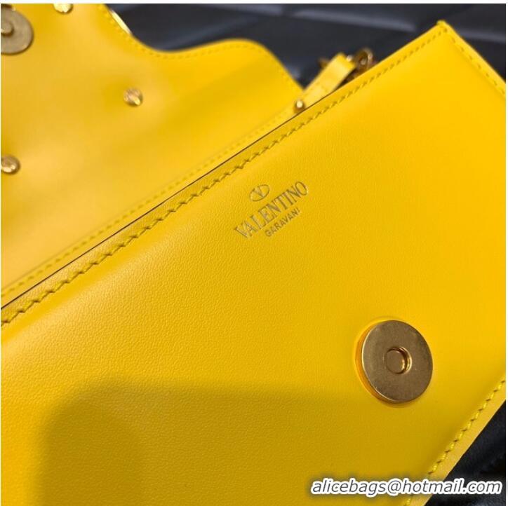 Top Grade VALENTINO GARAVANI MINI LOCO Calf leather Shoulder Bag 1W2B0K yellow