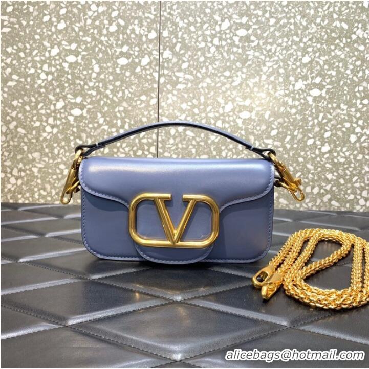 Popular Style VALENTINO GARAVANI MINI LOCO Calf leather Shoulder Bag 1W2B0K blue