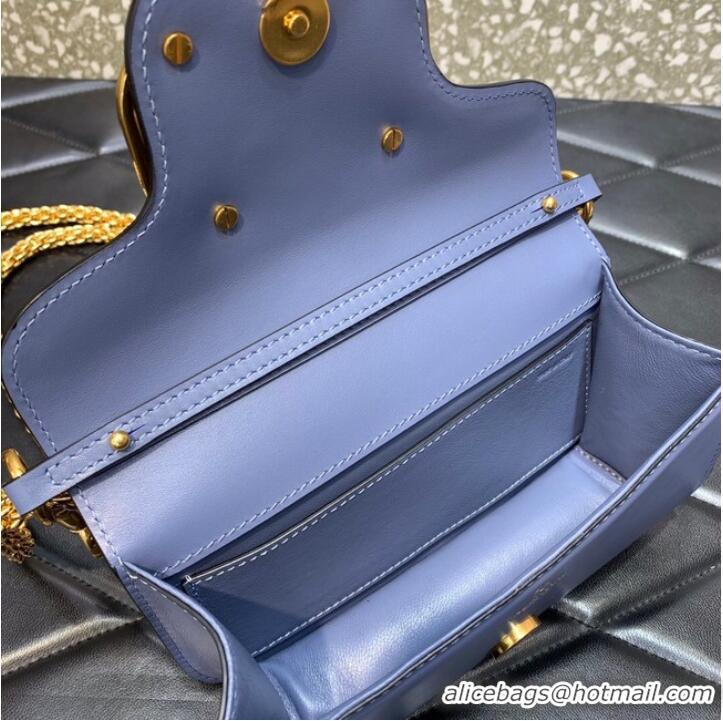 Popular Style VALENTINO GARAVANI MINI LOCO Calf leather Shoulder Bag 1W2B0K blue