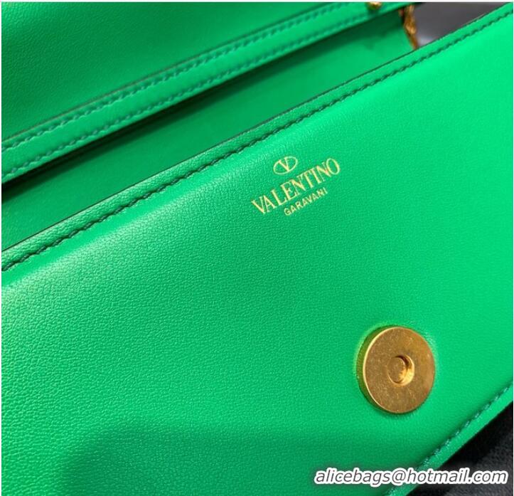 Well Crafted VALENTINO GARAVANI MINI LOCO Calf leather Shoulder Bag 1W2B0K green