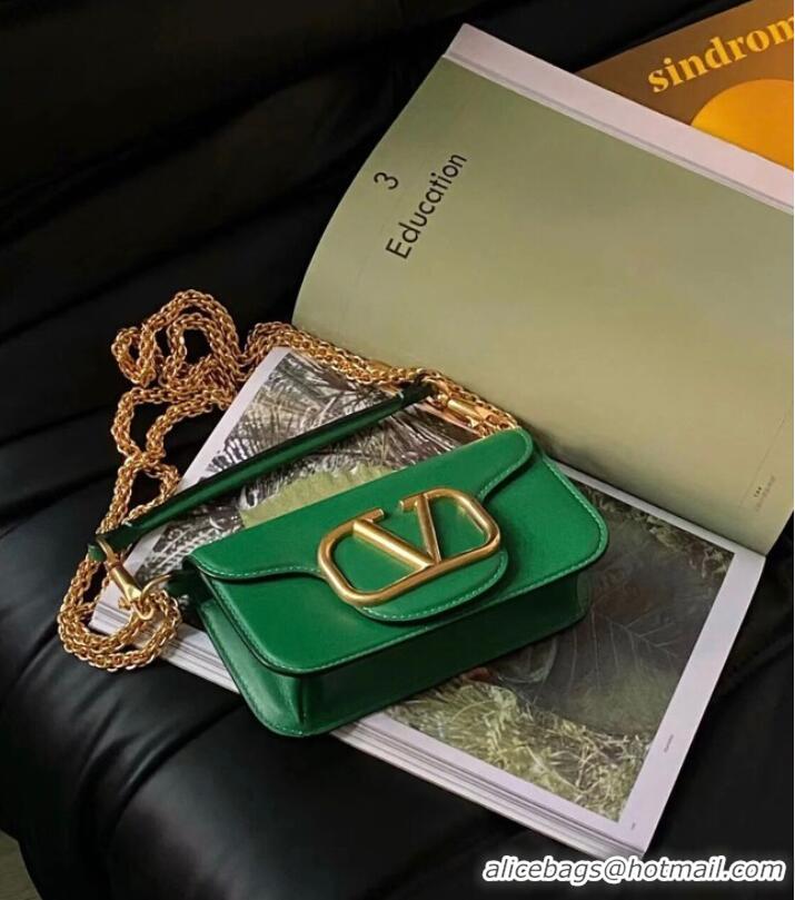 Well Crafted VALENTINO GARAVANI MINI LOCO Calf leather Shoulder Bag 1W2B0K green