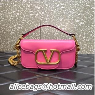 Classic VALENTINO GARAVANI MINI LOCO Calf leather Shoulder Bag 1W2B0K rose