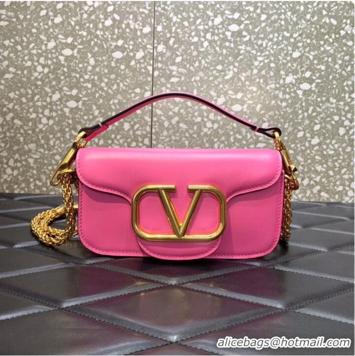 Classic VALENTINO GARAVANI MINI LOCO Calf leather Shoulder Bag 1W2B0K rose