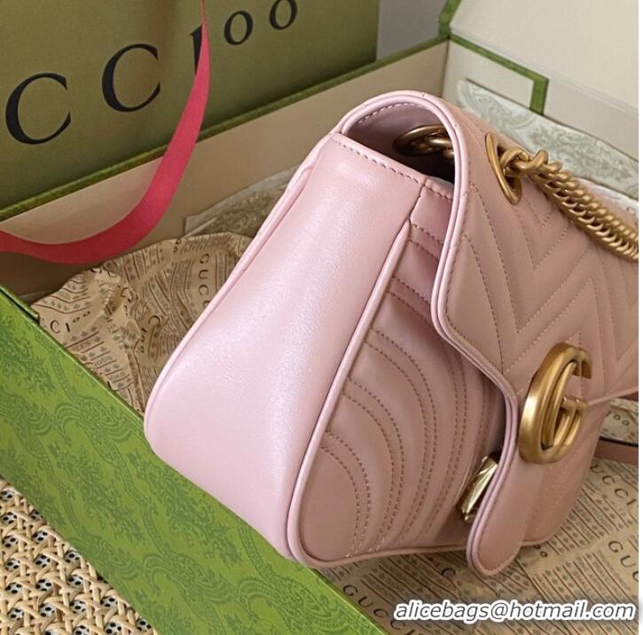 Famous Brand Gucci GG Marmont small shoulder bag 443497 light pink