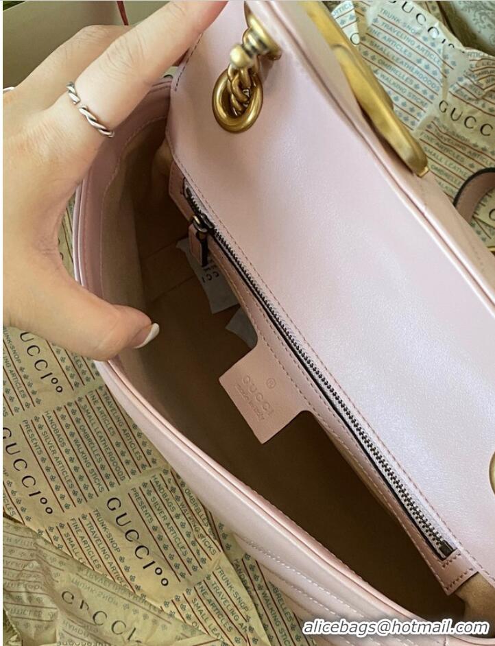 Famous Brand Gucci GG Marmont small shoulder bag 443497 light pink