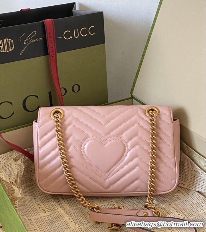 Famous Brand Gucci GG Marmont small shoulder bag 443497 light pink