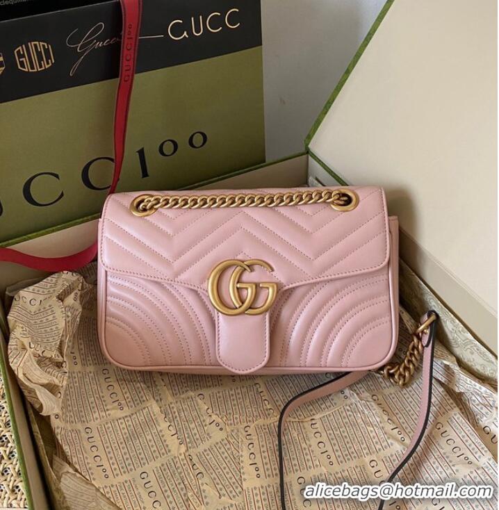 Famous Brand Gucci GG Marmont small shoulder bag 443497 light pink