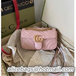 Most Popular Gucci GG Marmont matelasse mini bag 446744 pink