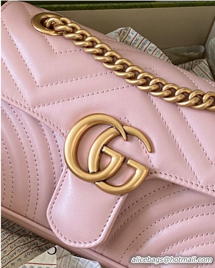 Most Popular Gucci GG Marmont matelasse mini bag 446744 pink