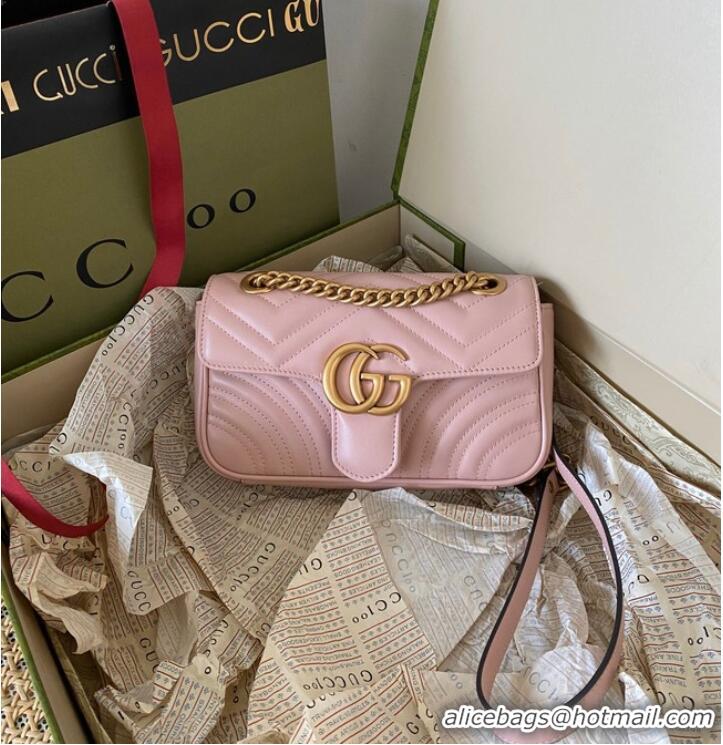 Most Popular Gucci GG Marmont matelasse mini bag 446744 pink