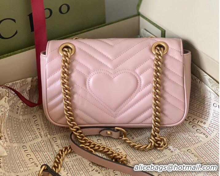 Most Popular Gucci GG Marmont matelasse mini bag 446744 pink