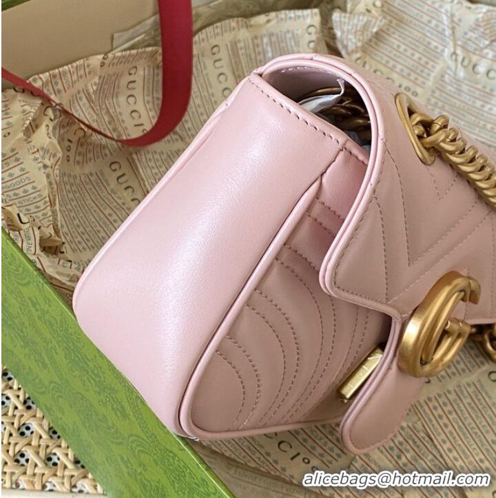 Most Popular Gucci GG Marmont matelasse mini bag 446744 pink