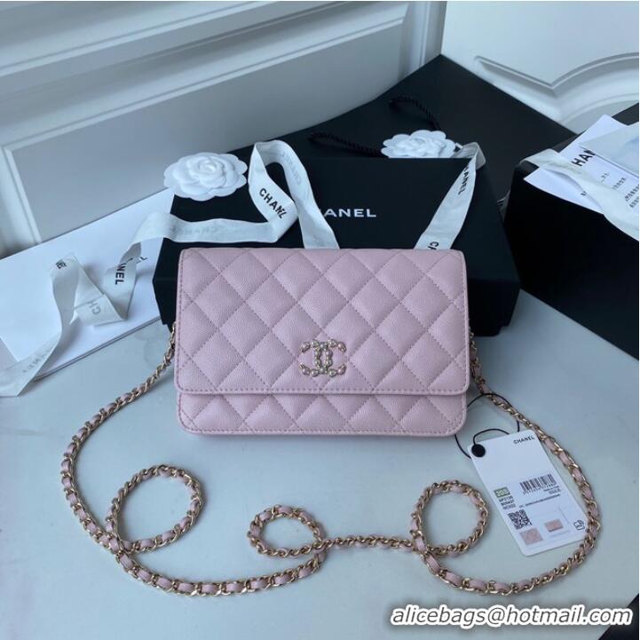 Grade Cheap Chanel Grained Calfskin small Shoulder Bag AP33814 pink