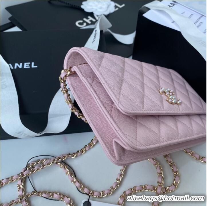 Grade Cheap Chanel Grained Calfskin small Shoulder Bag AP33814 pink